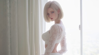 窗户边都市可爱女孩