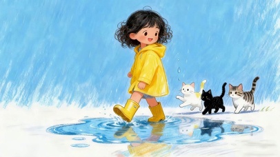雨天带着猫咪散步