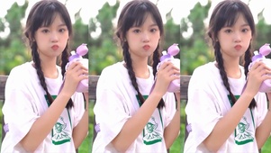 呆萌的女孩
