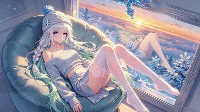 观夕阳的太空舱少女