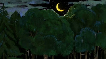 星空夜景树木