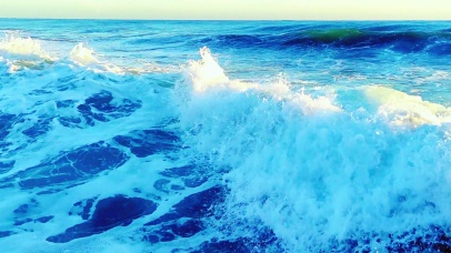 治愈夕阳海浪