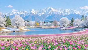 雪岭花湖