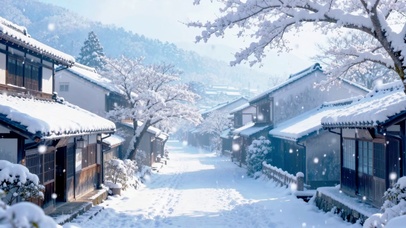 雪落古街