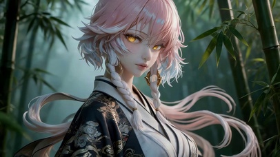竹林中女孩