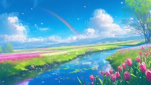 小溪彩虹草原