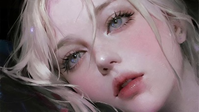 美女插画面部特写