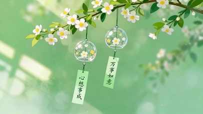 小清新白花与寸光的绿意呢喃