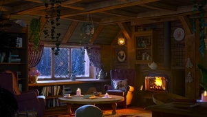 冬季舒适的小木屋