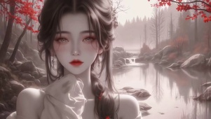 水墨风性感美女