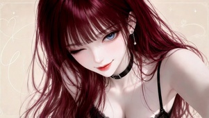 眨眼红发美少女