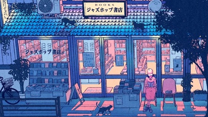 书店门口的女孩