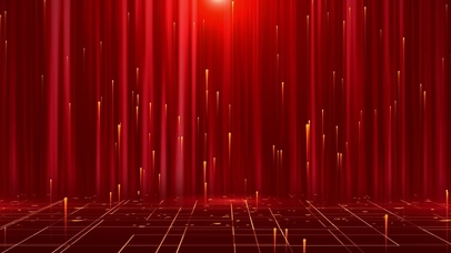 唯美红色金色线条粒子上升