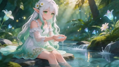 森林里的精灵少女