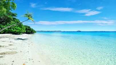 清爽海滩，浪花朵朵