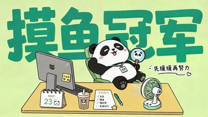 摸鱼冠军可爱熊猫打工人