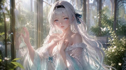 阳光花房银发美少女