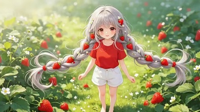 莓野落发间