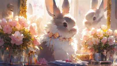 4K 插画兔子