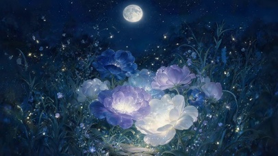 月光下鲜花