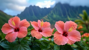 鲜艳木槿花