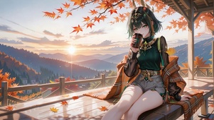 秋枫落日看山河奈芙尔