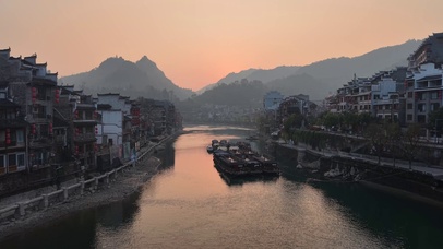 贵州镇远古镇清晨日出