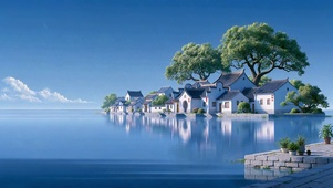 水中村庄风景