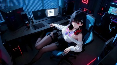 长腿黑丝短裙女孩