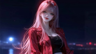 甜酷粉发美少女02