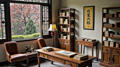 【雨景】中式书房