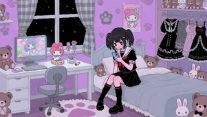 像素风少女的卧室