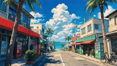 夏日海南小镇