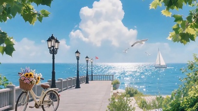 阳光海面