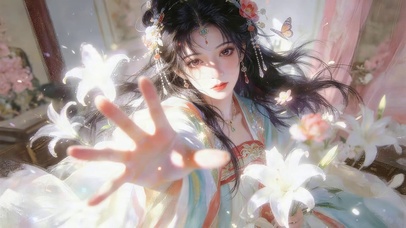 治愈百合花女孩