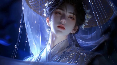 暗夜斗笠清冷少年