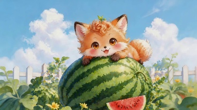 西瓜上小松鼠