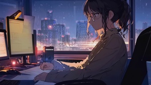 城市雨夜工作