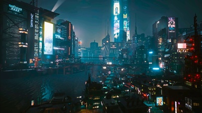 赛博朋克2077港口夜景