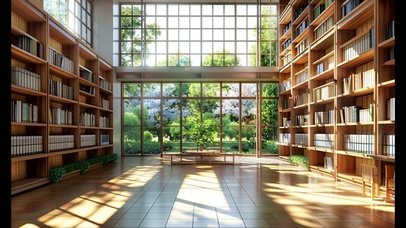 午后图书馆静谧拾光