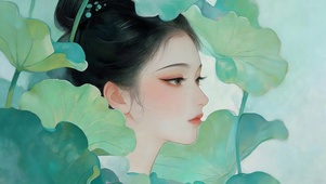 荷叶女孩