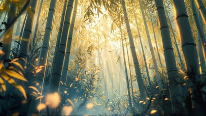微光绿色清新禅意竹林