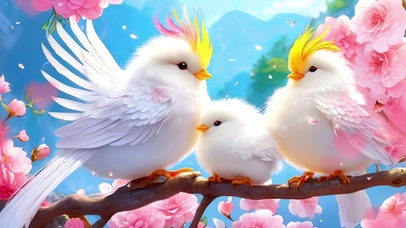 小清新中国风花鸟插画