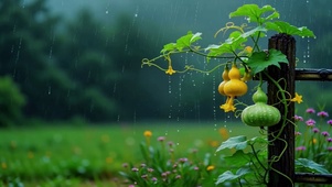 雨中葫芦