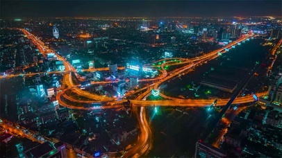 繁华都市夜景延时