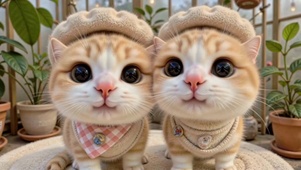 软萌可爱两只橘猫