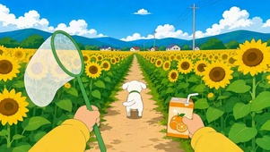 夏日向日葵花田漫步