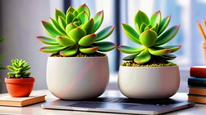 清新护眼多肉盆栽