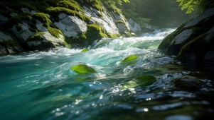 峡谷中溪水