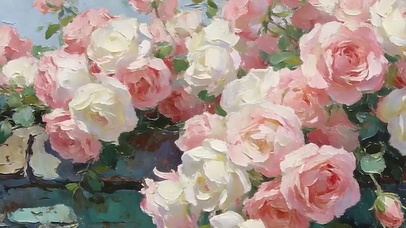 墙边花朵带鱼屏